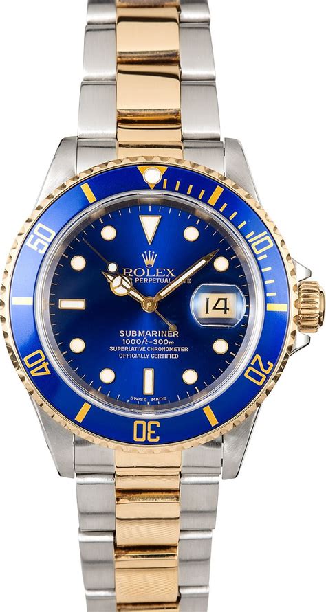 rolex submariner blue gold steel|rolex submariner watches goldsmiths.